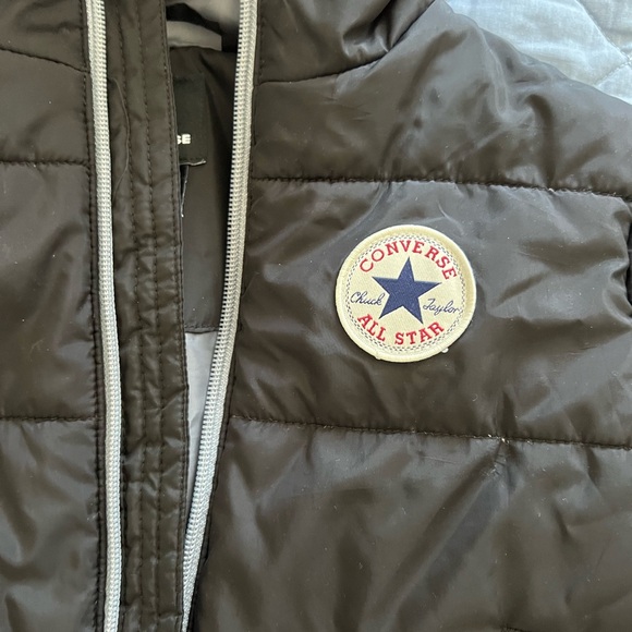 Converse Black Hooded Puffer Jacket - Picture 3 of 4